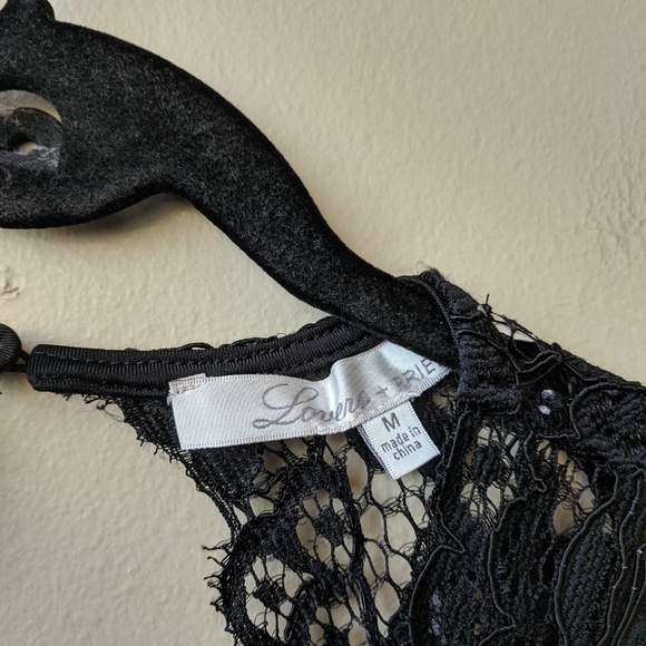 Lovers + Friends Eve Black Lace Cut Out Romper - Picture 7 of 8